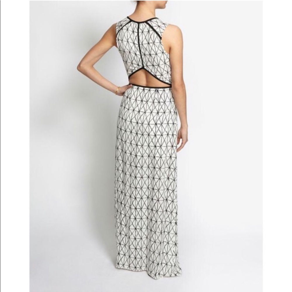 A.L.C. Jesse Printed Silk Cutout Back Maxi Dress